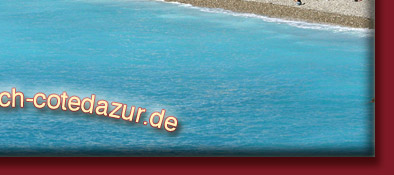 Strandleben in Nizza an der Cote d' Azur, im Hintergrund die Altstadt von Nizza, Bild 6 von 6